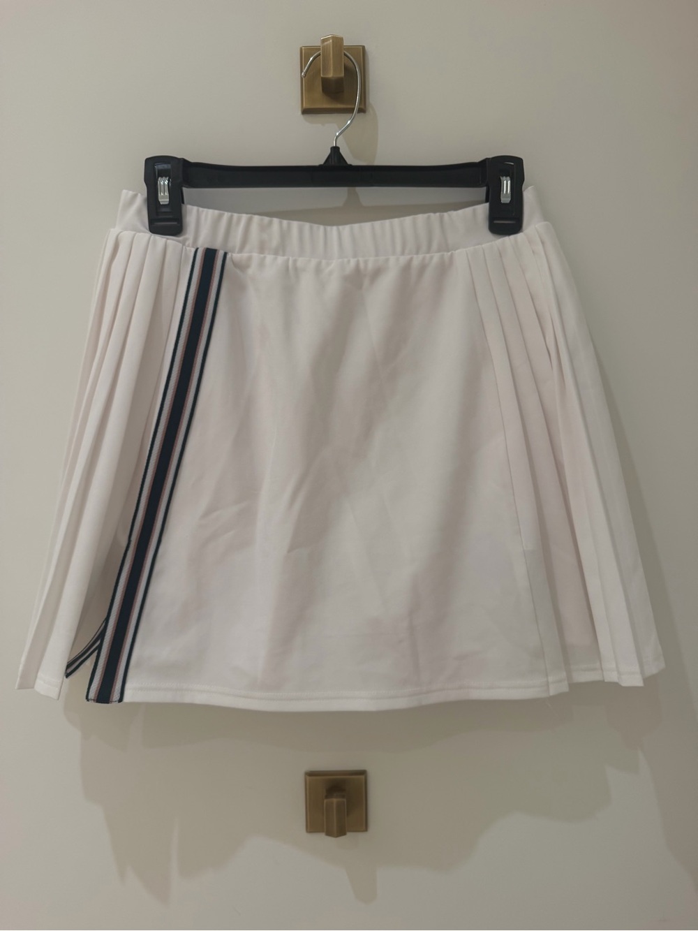 Varley Tennis Skirt with Light Pink and Green Stripe Detail